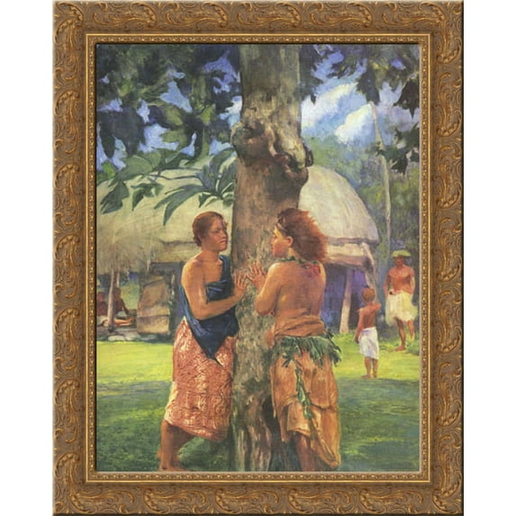 Portrait of Faase, the Taupo of the Fagaloa Bay, Samoa 20x24 Gold Ornate Wood Framed Canvas Art by LaFarge, John