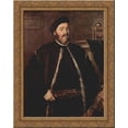 thumbnail image 1 of Portrait of Fabrizio Salvaresio 24x20 Gold Ornate Wood Framed Canvas Art by Titian, 1 of 2