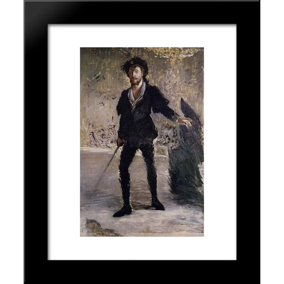 Portrait of Faure as Hamlet 20x24 Framed Art Print by Manet, Edouard