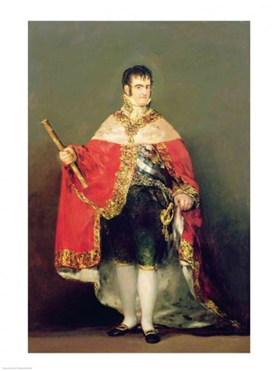 Portrait of Ferdinand VII Canvas Art - Francisco De Goya (18 x 24)