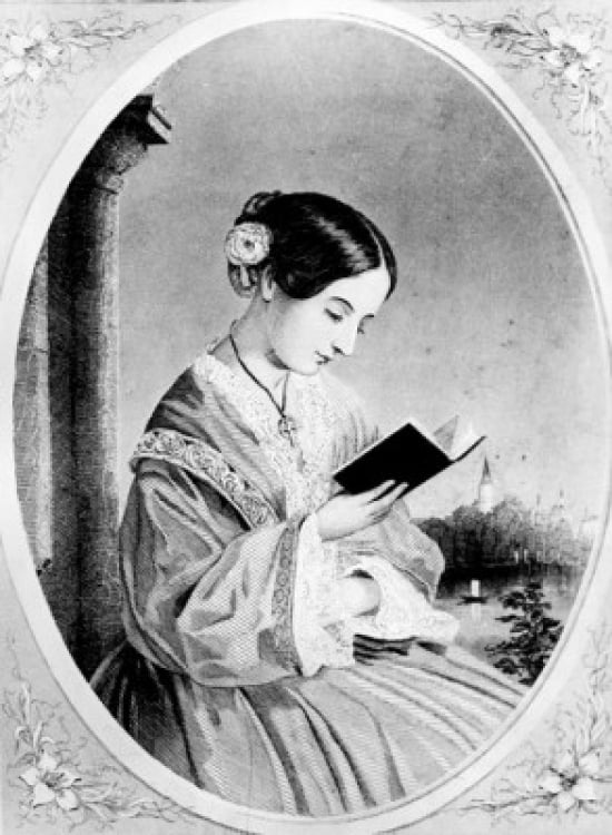 Portrait of Florence Nightingale by Juan Buckingham Wandesforde (1817-1902) Canvas Art - Juan Buckingham Wandesforde (24 x 36)
