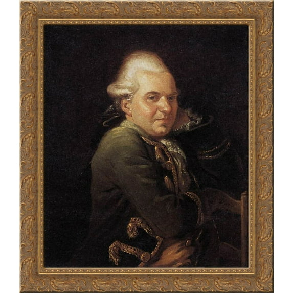 Portrait of Francois Buron 24x20 Gold Ornate Wood Framed Canvas Art by Jacques-Louis David