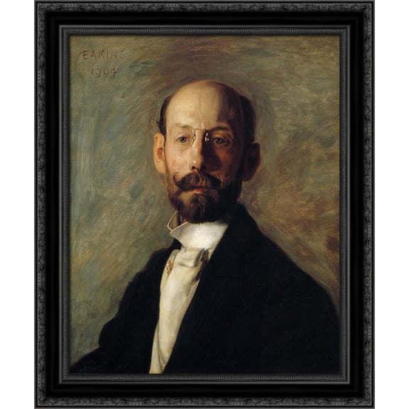 Portrait of Frank B. A. Linton 20x23 Black Ornate Wood Framed Canvas Art by Eakins, Thomas