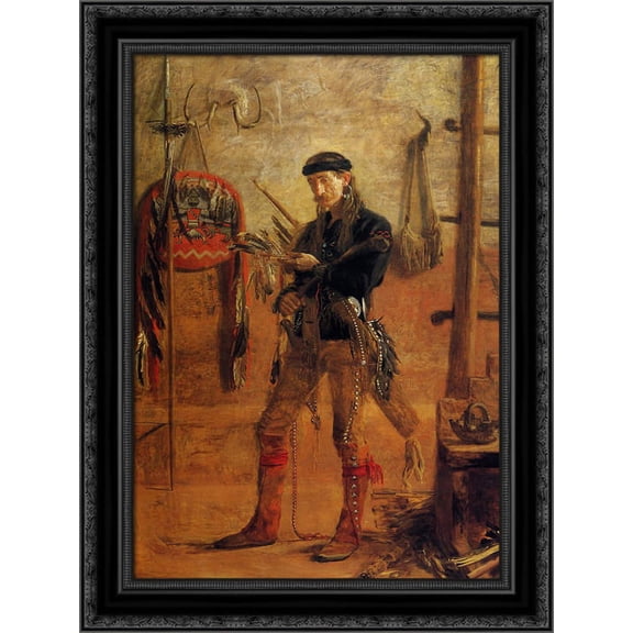 Portrait of Frank Hamilton Cushing 18x24 Black Ornate Wood Framed Canvas Art by Eakins, Thomas