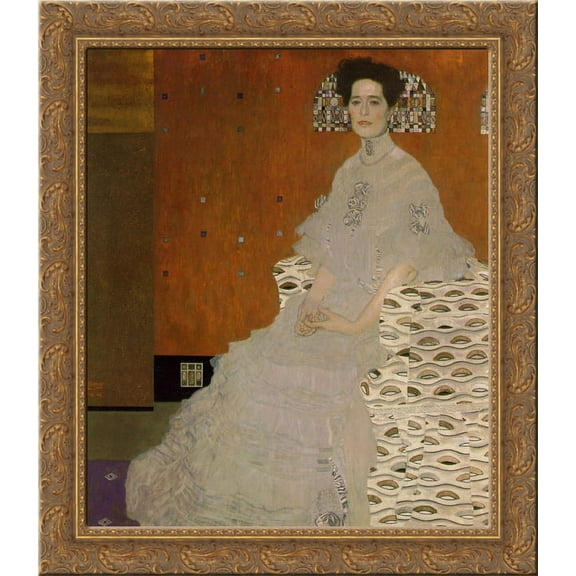 Portrait of Fritza Riedler 24x20 Gold Ornate Wood Framed Canvas Art by Gustav Klimt
