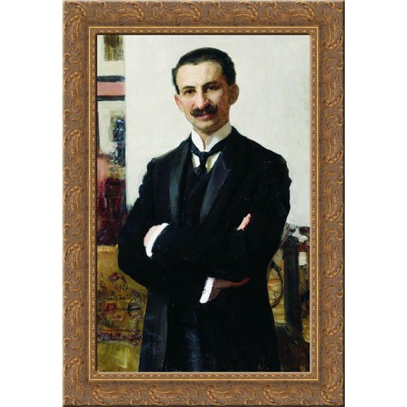 Portrait of G.I. Shoofs 19x24 Gold Ornate Wood Framed Canvas Art by Repin, Ilya