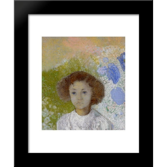 Portrait of Genevieve de Gonet as a Child 20x24 Framed Art Print by Redon, Od...