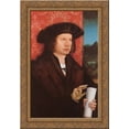 thumbnail image 1 of Portrait of Georg Tannstetter (Collimitius) 24x16 Gold Ornate Wood Framed Canvas Art by Bernhard Strigel, 1 of 2
