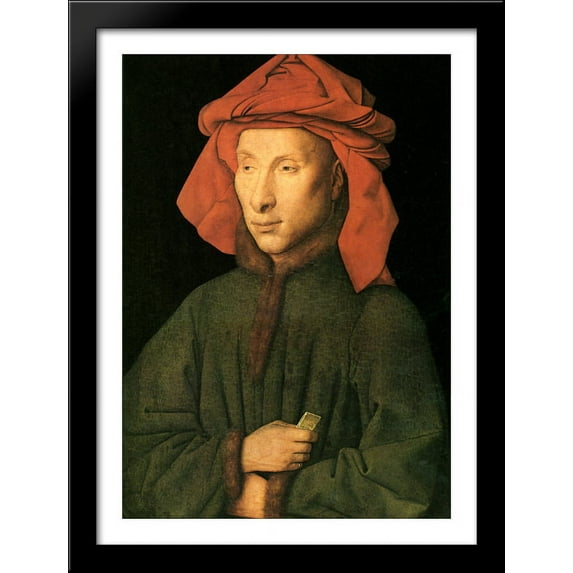 Portrait of Giovanni Arnolfini 28x38 Large Black Wood Framed Print Art by Jan van Eyck