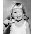 thumbnail image 1 of Portrait of Girl Brushing Teeth Poster Print - 18 x 24 in., 1 of 1