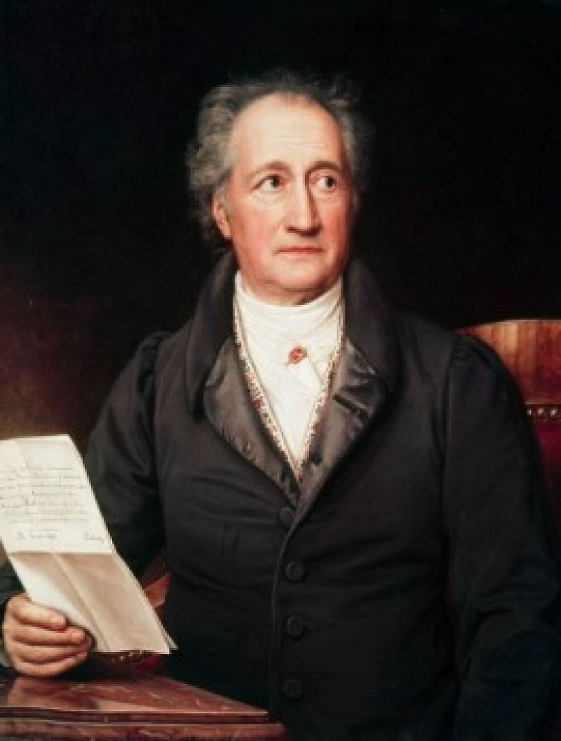 Portrait of Goethe Josef Karl Stieler (1781-1853 German) Canvas Art - Josef Karl Stieler (24 x 36)