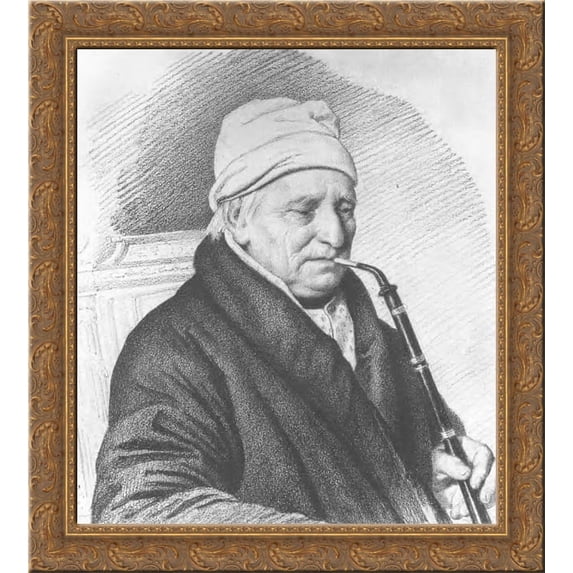 Portrait of Grigory Grigorievich Kushelev 24x20 Gold Ornate Wood Framed Canvas Art by Orest Kiprensky