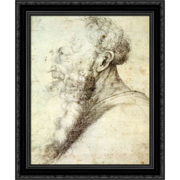 Portrait of Guido Guersi 20x24 Black Ornate Wood Framed Canvas Art by Grunewald, Matthias