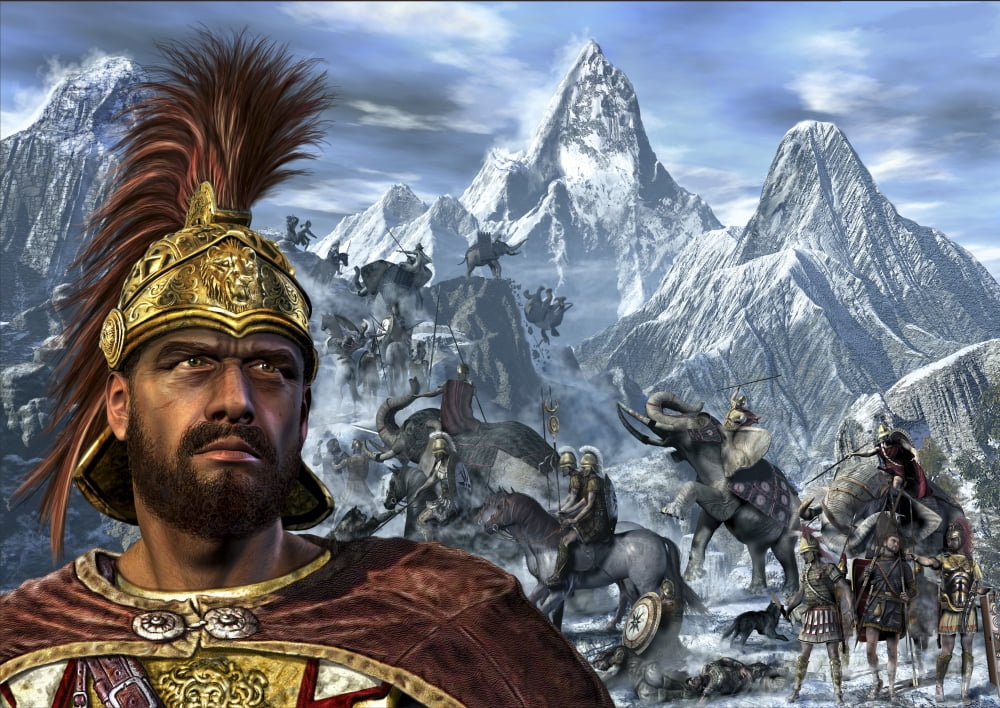 Portrait of Hannibal and his troops crossing the Alps Canvas Art - Kurt MillerStocktrek Images (34 x 24)