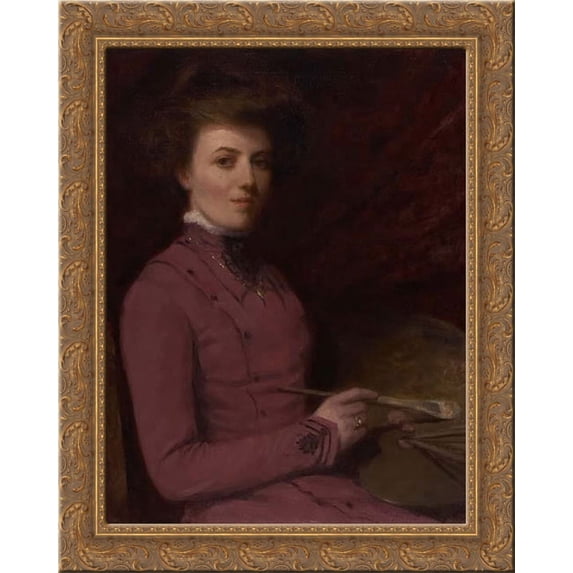 Portrait of Helen Galloway McNicoll 24x20 Gold Ornate Wood Framed Canvas Art by Robert Harris