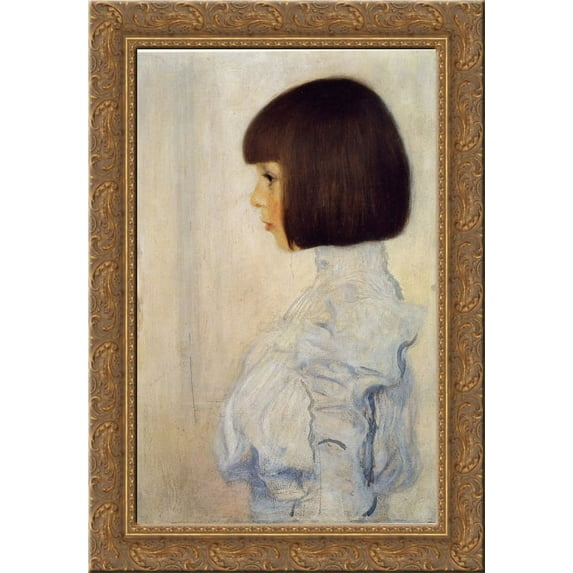Portrait of Helene Klimt 24x18 Gold Ornate Wood Framed Canvas Art by Gustav Klimt