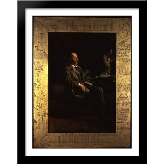 Portrait of Henry Augustus Rowland 28x36 Large Black Wood Framed Print Art by Thomas Eakins