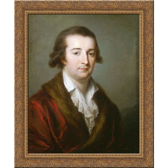 Portrait of Herzogs von Ceri 24x20 Gold Ornate Wood Framed Canvas Art by Angelica Kauffman