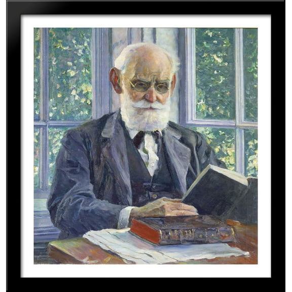 Portrait of Ivan Pavlov 28x30 Large Black Wood Framed Print Art by Mikhail Nesterov
