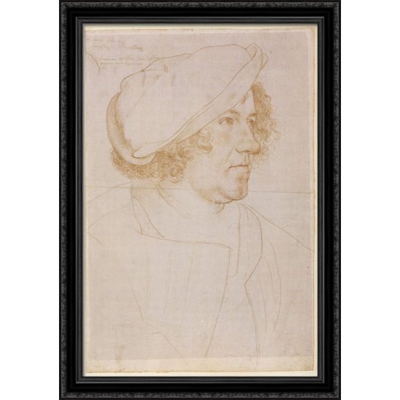 Portrait of Jakob Meyer zum Hasen 28x40 Large Black Ornate Wood Framed Canvas Art by Hans Holbein the Younger
