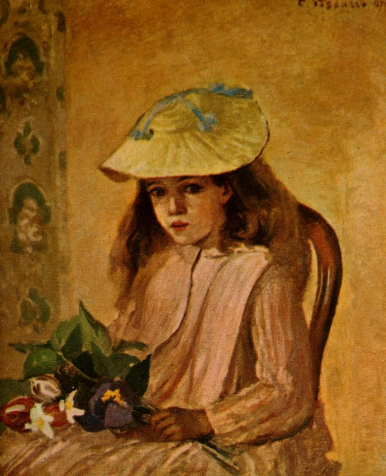 Portrait of Jeanne 1872 Canvas Art - Camille Pissarro (24 x 36)