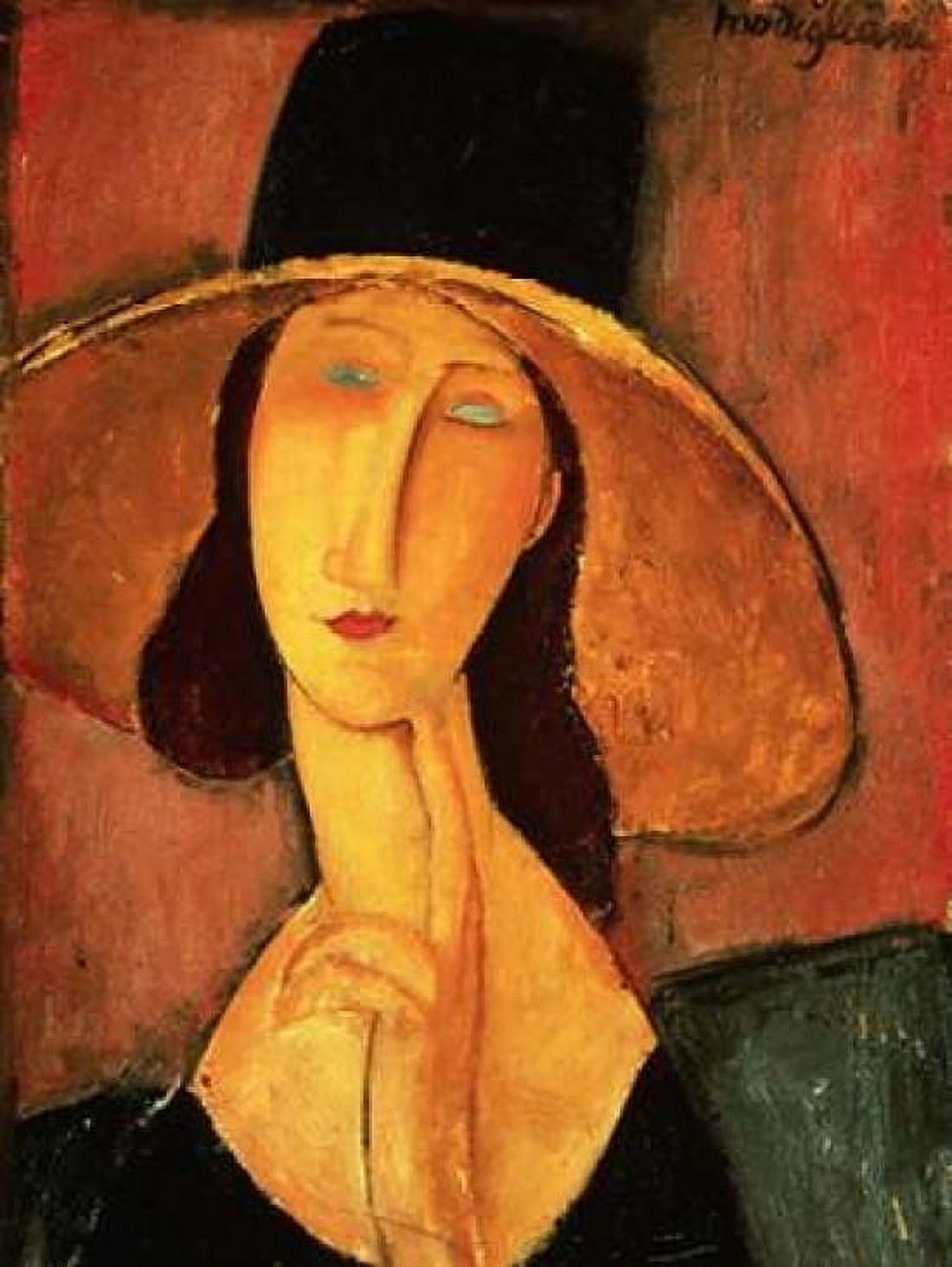 Portrait of Jeanne Hebuterne Canvas Art - Amedeo Modigliani (22 x 28)