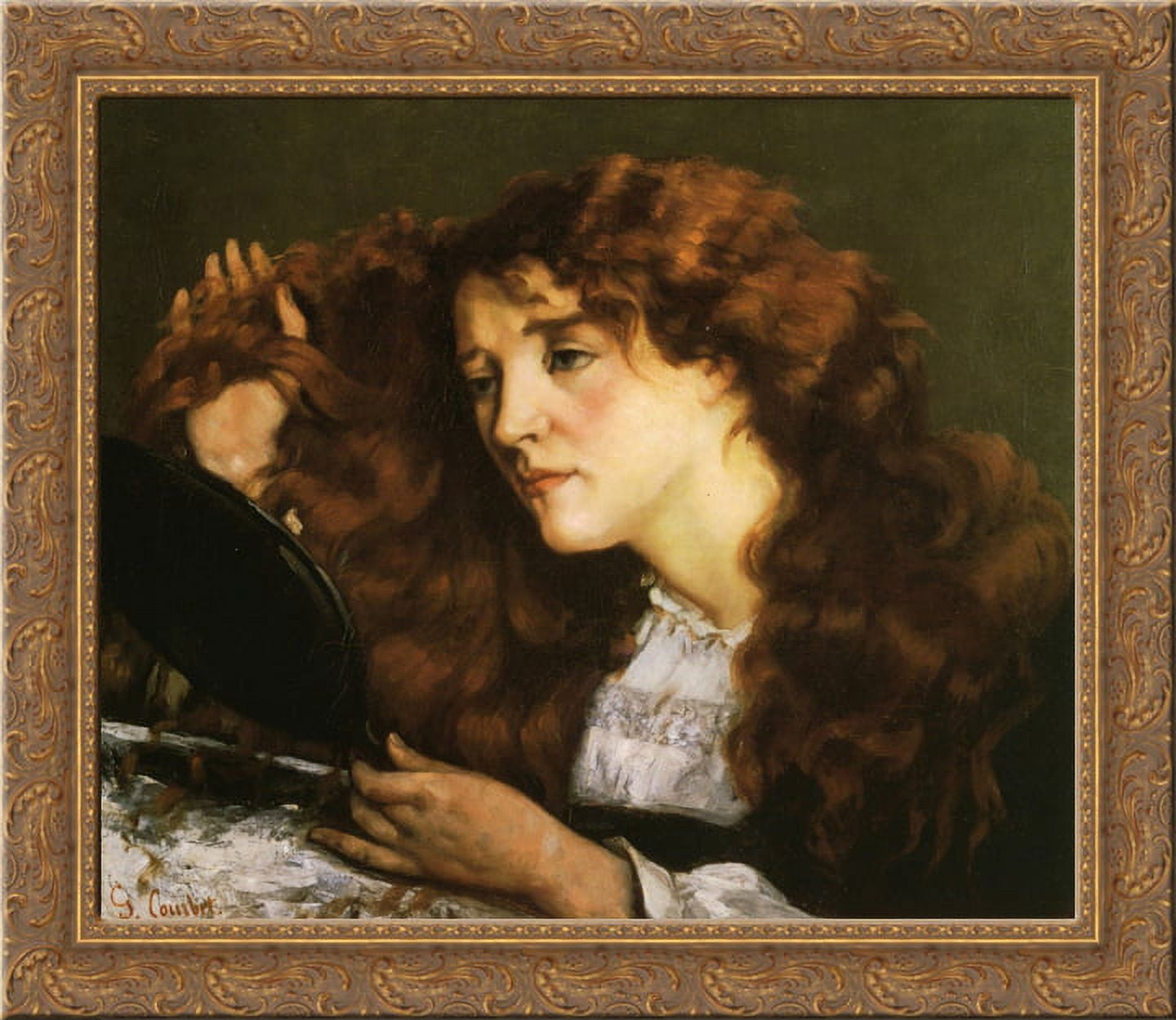 Portrait of Jo, the Beautiful Irish Girl 24x20 Gold Ornate Wood Framed ...