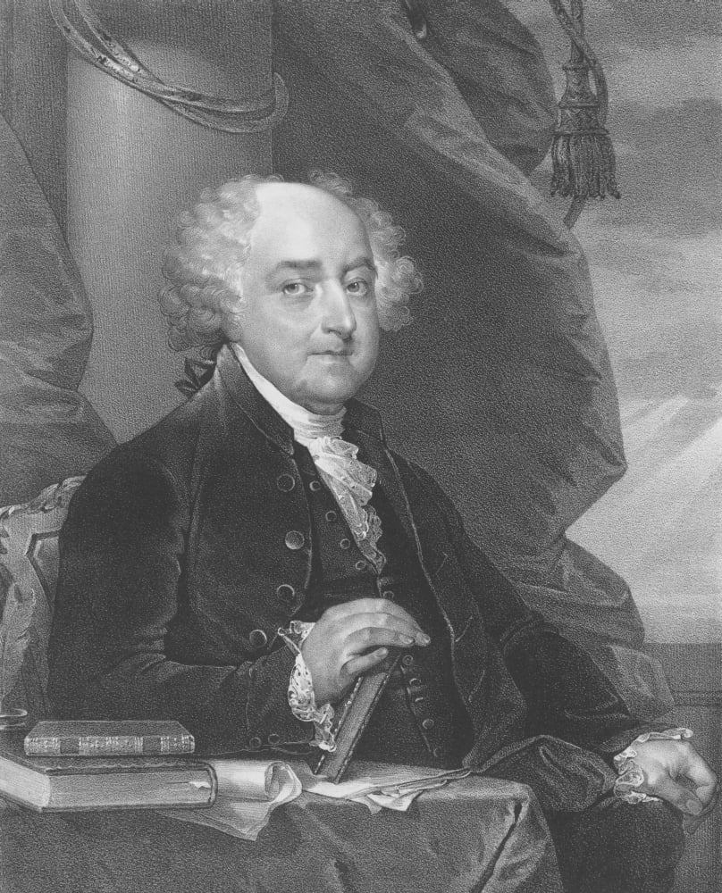 Portrait of John Adams Canvas Art - John ParrotStocktrek Images (25 x 31)