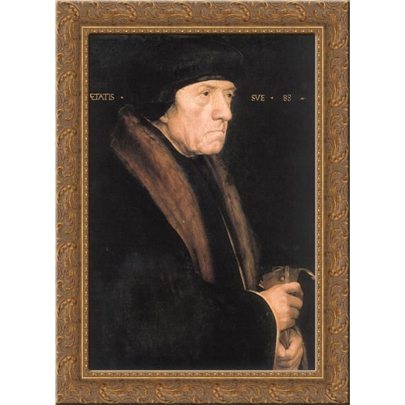 Portrait of John Chambers 19x24 Gold Ornate Wood Framed Canvas Art by Holbein, Hans (Younger)