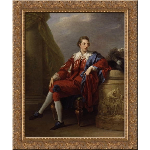 Portrait of John Simpson 24x20 Gold Ornate Wood Framed Canvas Art by Angelica Kauffman
