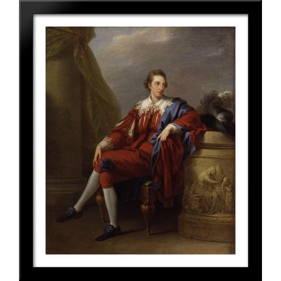 Portrait of John Simpson 28x32 Large Black Wood Framed Print Art by Angelica Kauffman