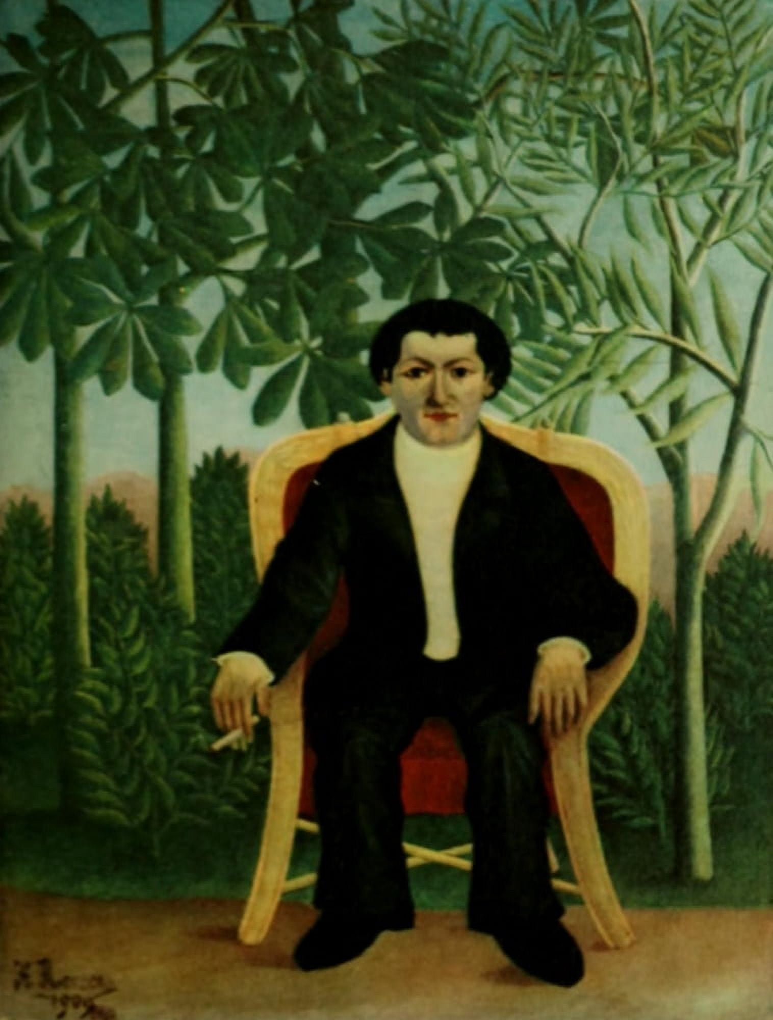Portrait of Joseph Brummer 1910 Canvas Art - Henri Rousseau (18 x 24)