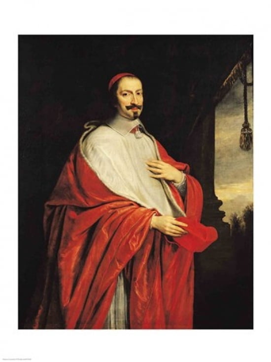 Portrait of Jules Mazarin Canvas Art - Philippe De Champaigne (24 x 36)
