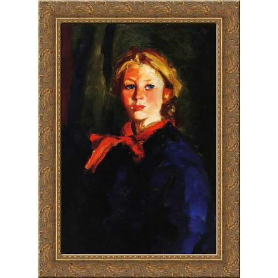Portrait of Katie McNamara 24x18 Gold Ornate Wood Framed Canvas Art by Robert Henri