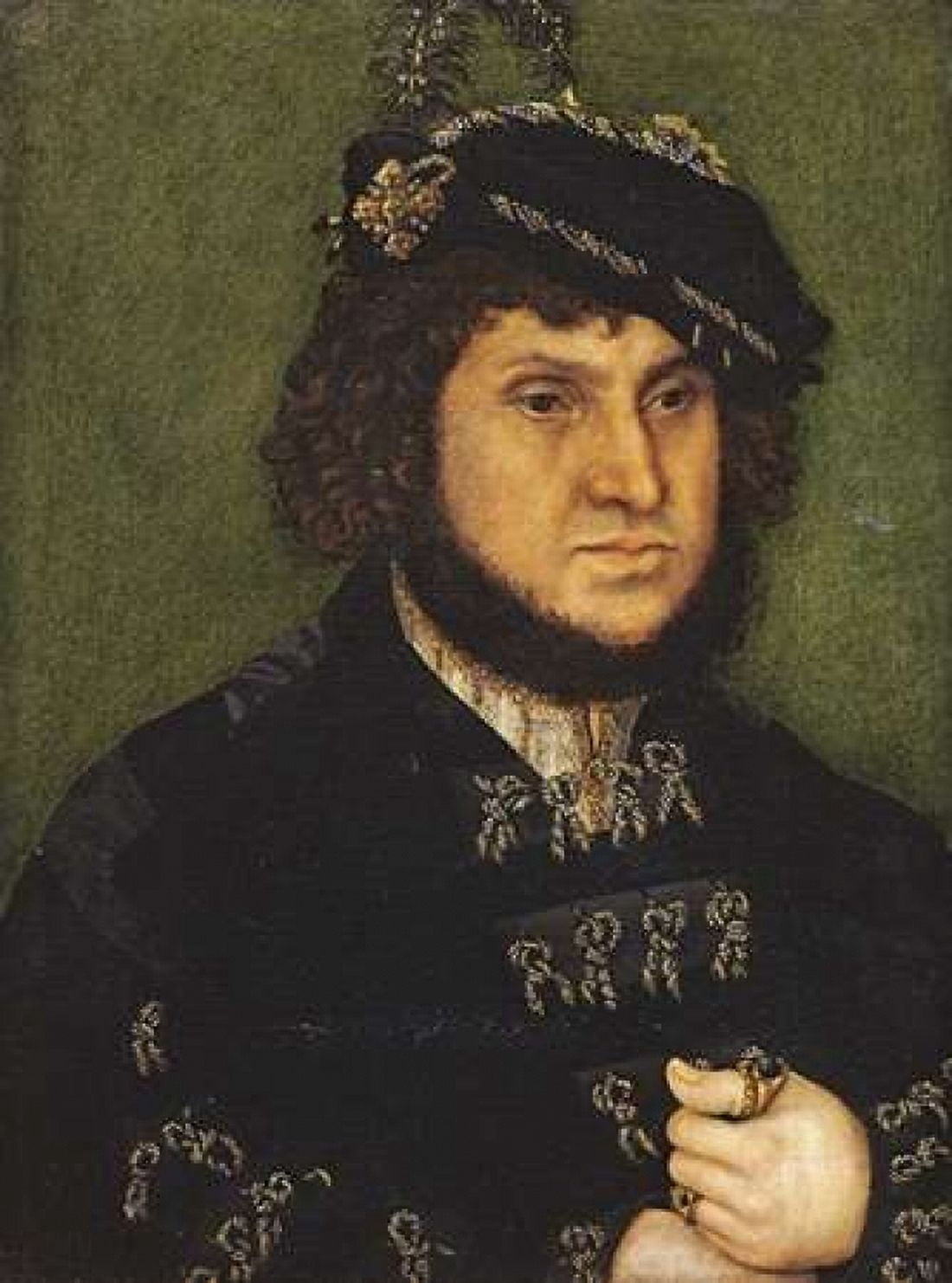 Portrait of Kurfust Herzog Johann der Bestandige Von Saschen Canvas Art - Lucas Cranach (18 x 24)