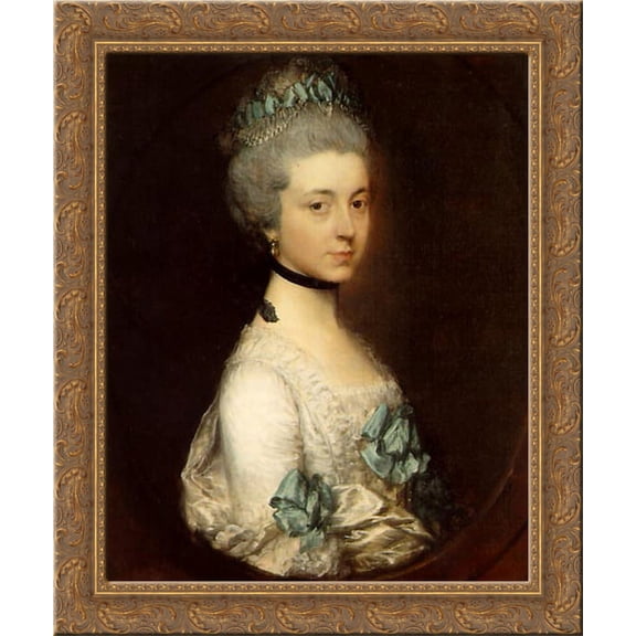 Portrait of Lady Elizabeth Montagu, Duchess of Buccleuch and Queensberry 24x20 Gold Ornate Wood Framed Canvas Art by Thomas Gainsborough