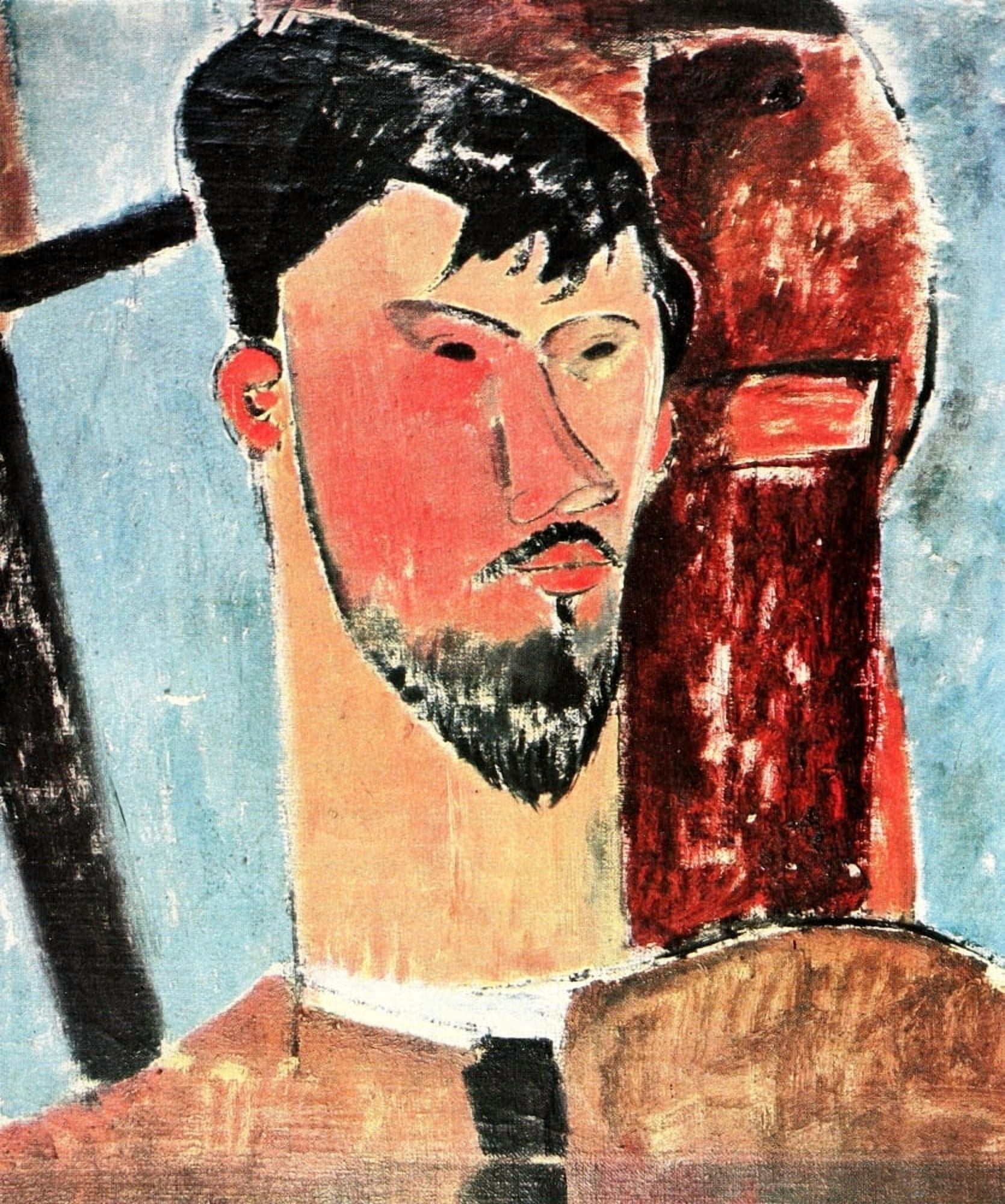 Portrait of Laurens 1913-4 Canvas Art - Amedeo Modigliani (18 x 24)