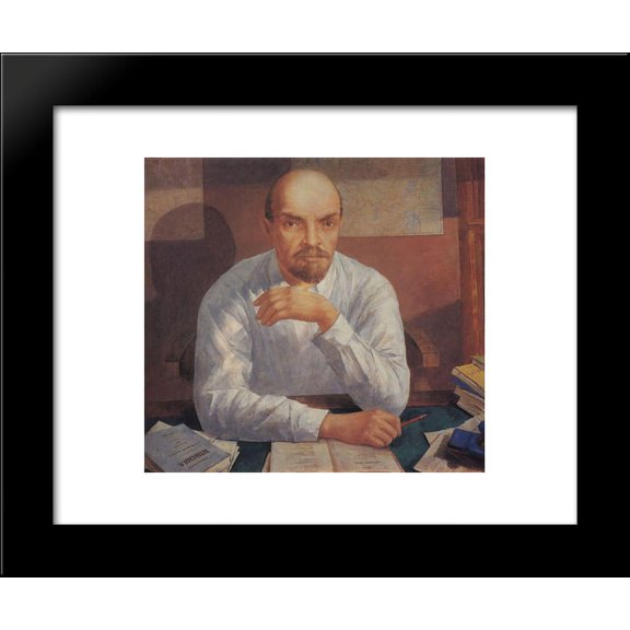 Portrait of Lenin 20x24 Framed Art Print by Petrov-Vodkin, Kuzma