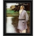 thumbnail image 1 of Portrait of Leo Tolstoy 24x19 Black Ornate Wood Framed Canvas Art by Nesterov, Mikhail, 1 of 2