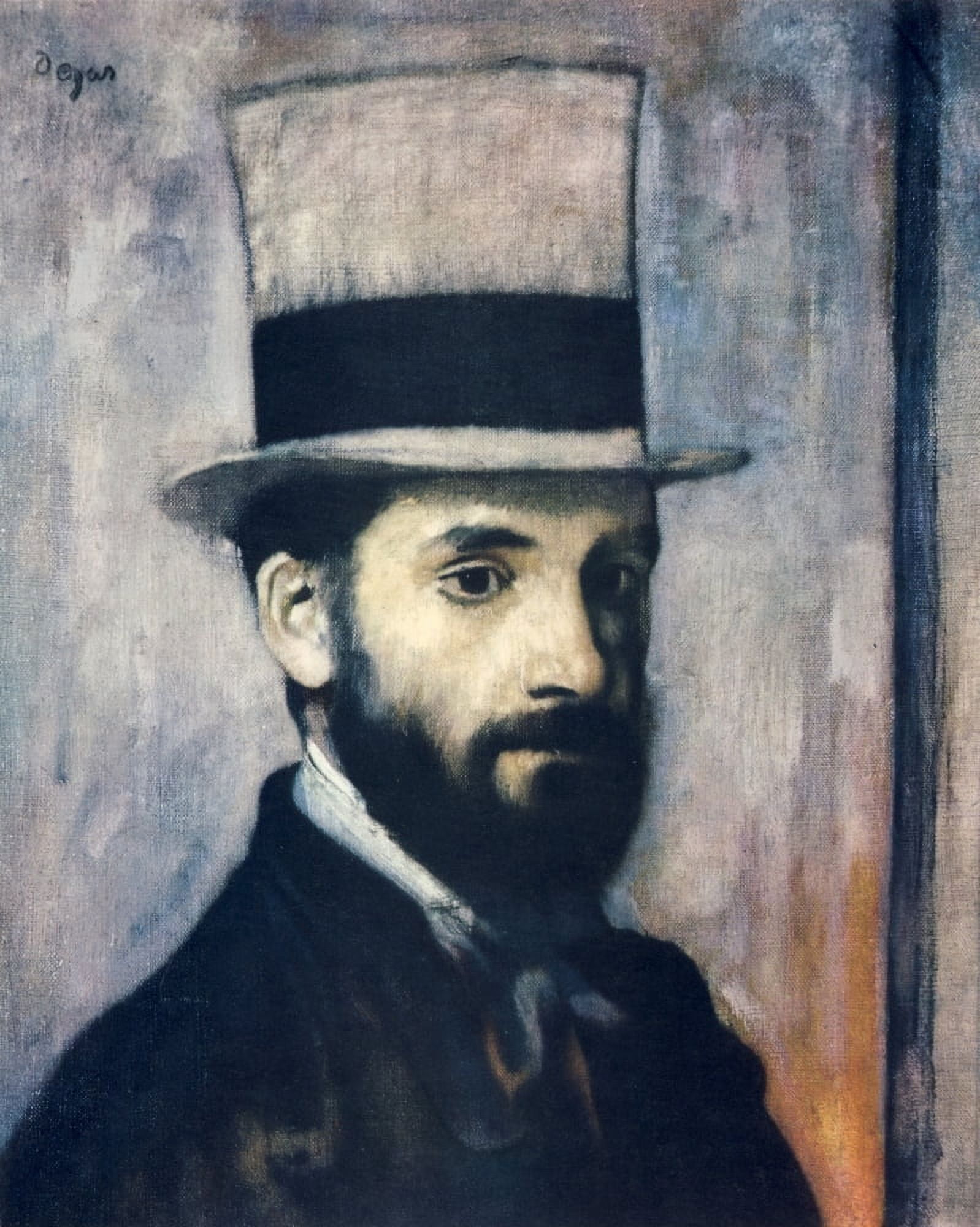 Portrait of Leon Bonnat c1863 Canvas Art - Edgar Degas (18 x 24)