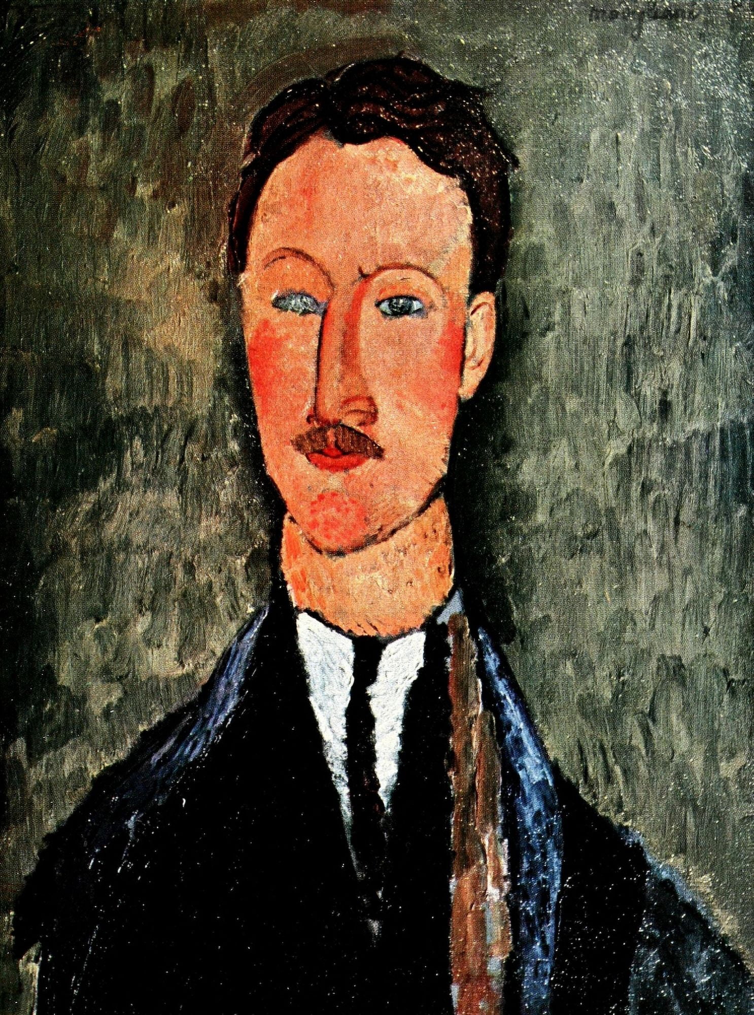 Portrait of Leopold Sauvage 1918 Canvas Art - Amedeo Modigliani (18 x 24)
