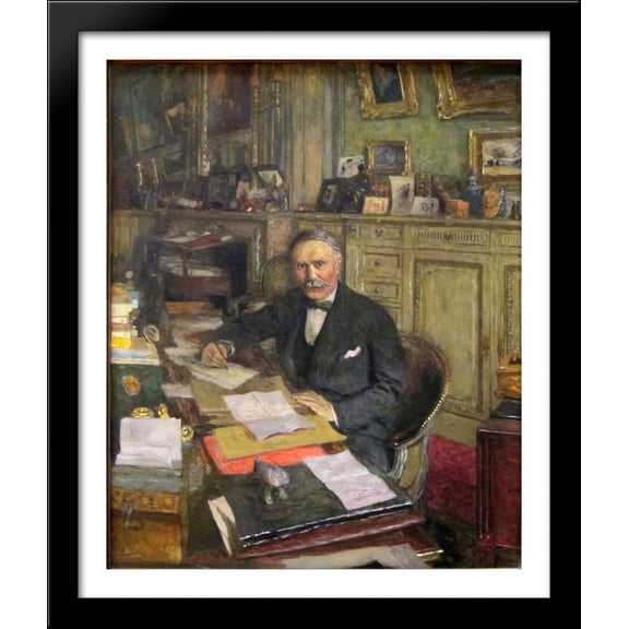 Portrait of Louis Loucheur 28x34 Large Black Wood Framed Print Art by Edouard Vuillard