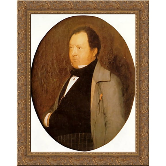 Portrait of M. Leblond 20x23 Gold Ornate Wood Framed Canvas Art by Gerome, Jean Leon
