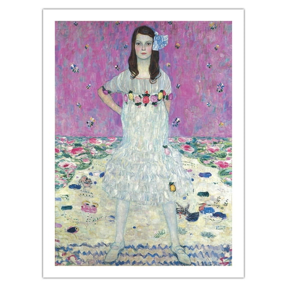 Portrait of Mäda Primavesi - From an Original Color Painting by Gustav Klimt c.1912 - Fine Art Matte Paper Print (Unframed) 24x32in