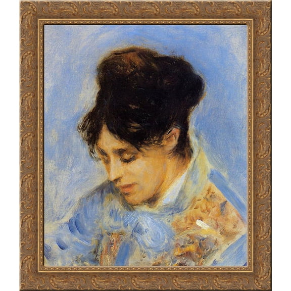 Portrait of Madame Claude Monet 20x20 Gold Ornate Wood Framed Canvas Art by Renoir, Pierre Auguste