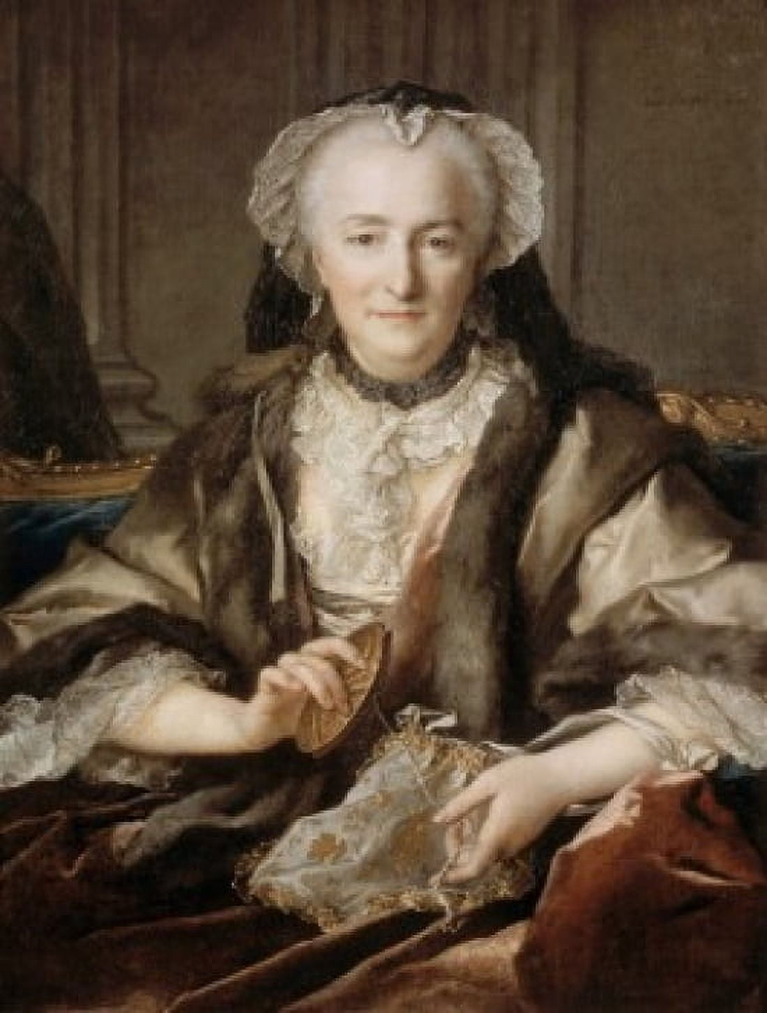 Portrait of Madame Dange 1753 Louis Tocqu (1696-1772French) Oil on Wood Panel Pushkin Museum of Fine Arts Moscow Canvas Art - Louis Tocqu (18 x 24)