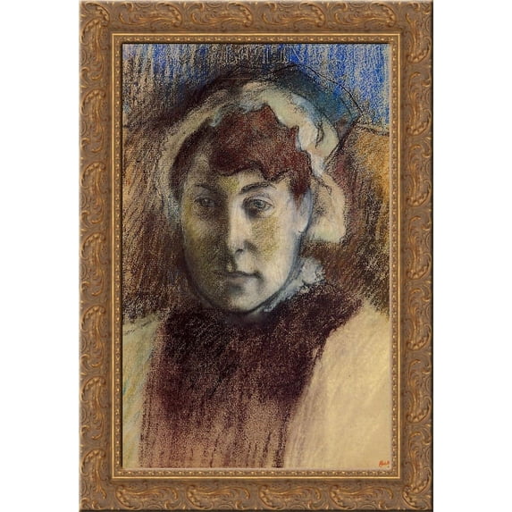 Portrait of Madame Ernest May 24x18 Gold Ornate Wood Framed Canvas Art by Edgar Degas