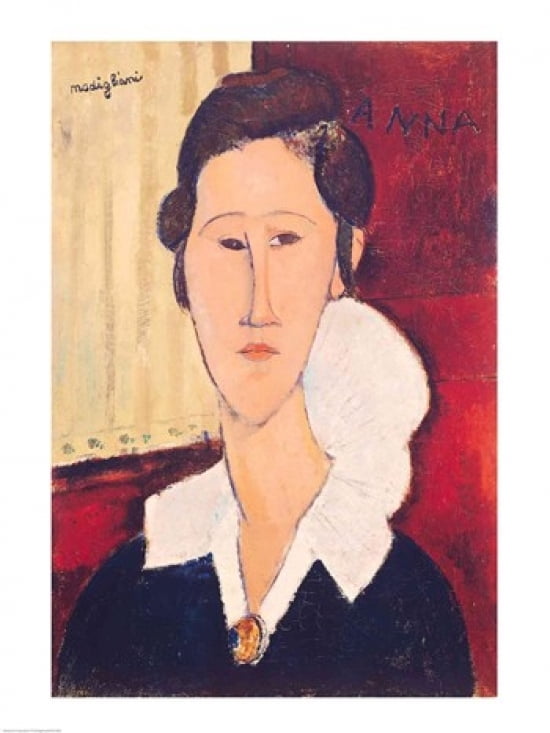 Portrait of Madame Hanka Zborowska 1917 Canvas Art - Amedeo Modigliani (24 x 36)