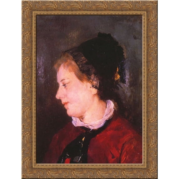 Portrait of Madame Sisley 20x24 Gold Ornate Wood Framed Canvas Art by Cassatt, Mary,