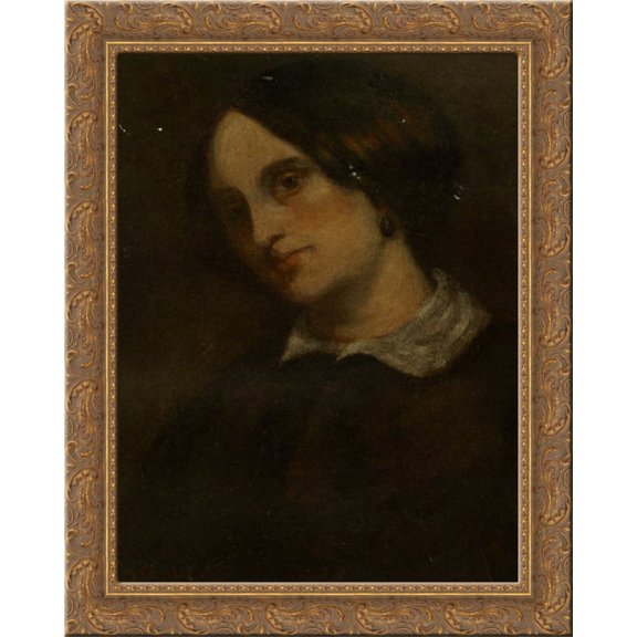 Portrait of Madthilde Couq 24x20 Gold Ornate Wood Framed Canvas Art by Gustave Courbet